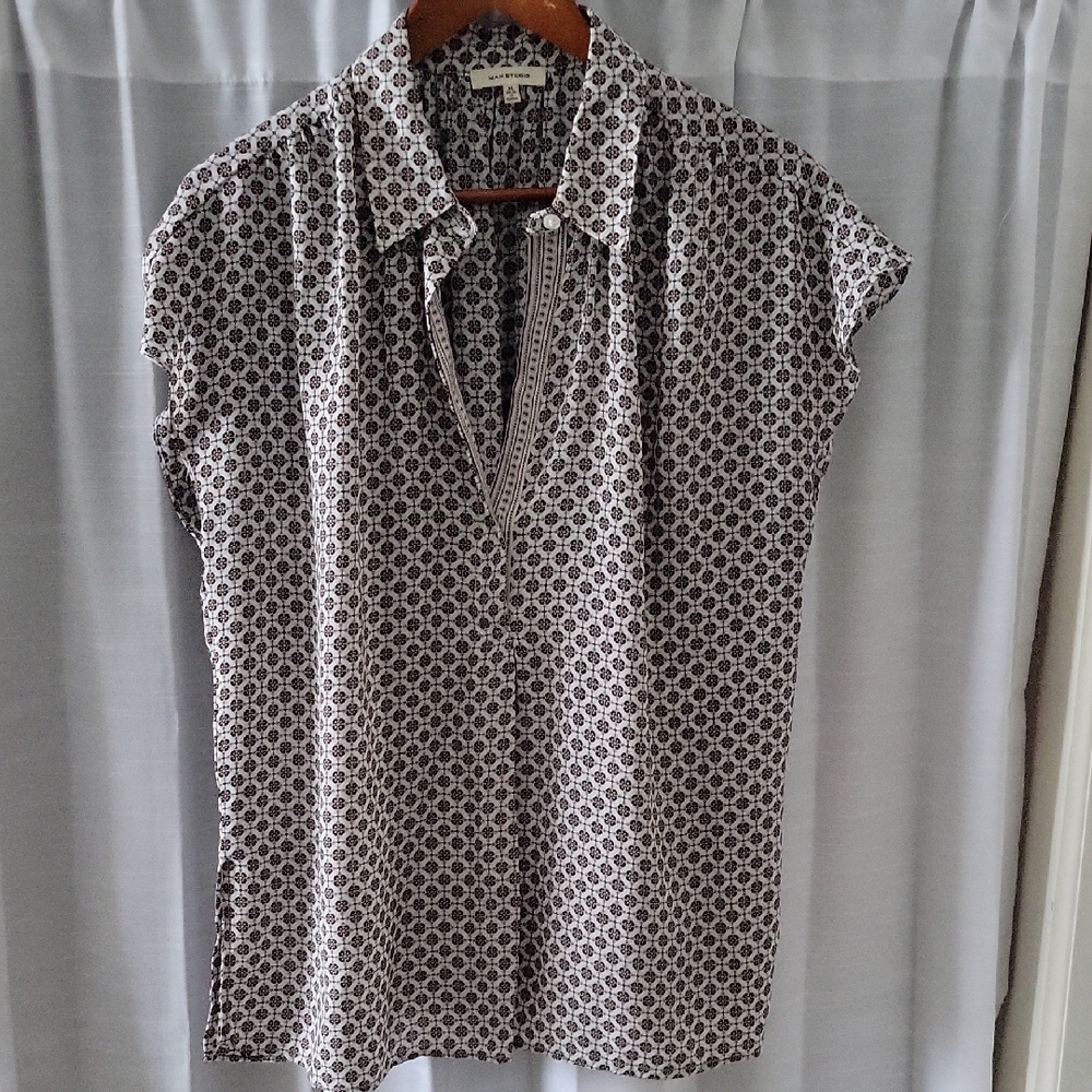Max Studio Black and White Patterned Tunic